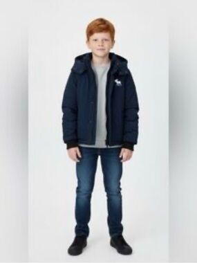 Abercrombie & Fitch Kids "A&F Adventure" Hooded Winter Parka - Navy Blue